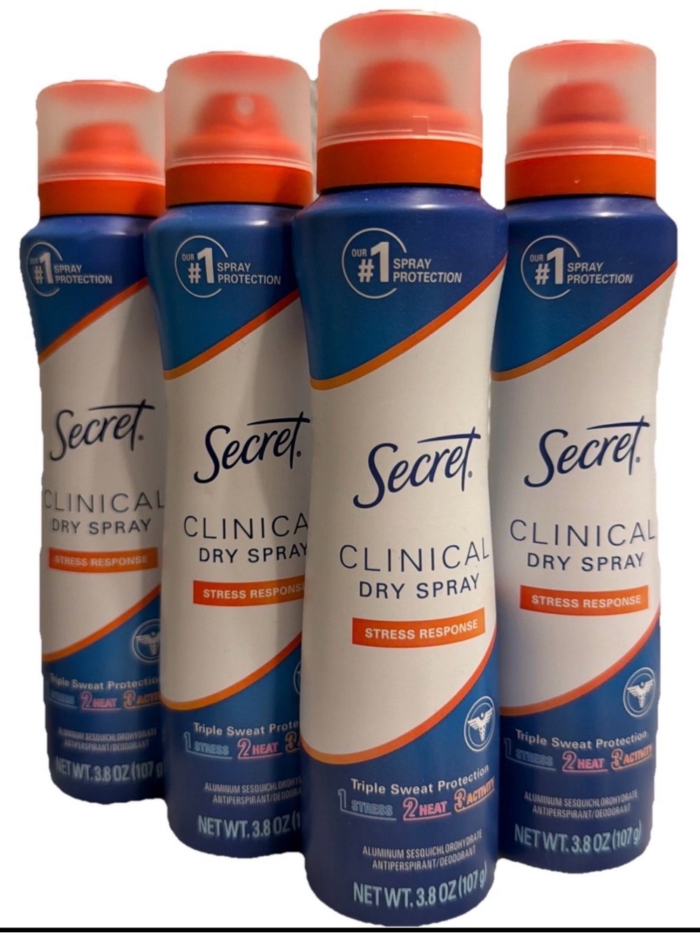 Secret Clinical Dry Spray - Stress Response Bundle of 4 New Sealed